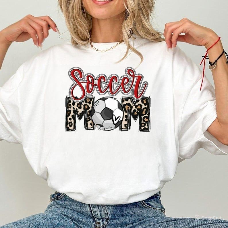 Soccer Mom Shirt Soccer Mom Leopard Print Bleached Distressed Shirt Cute Trendy Soccer Mom T-Shirt Hoodie, Sweatshirt
