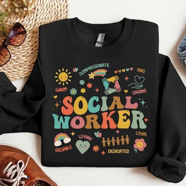 Social Worker Sweatshirt, Gift For Social Worker, School Counselor Sweatshirts, Therapist Sweaters, Social Worker School...