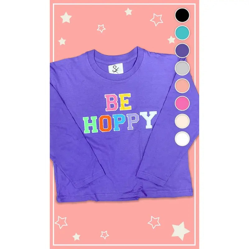Soft Chenille Be Hoppy Easter Youth Long Sleeve Shirt Hoodie, Sweatshirt | WearSparks.com
