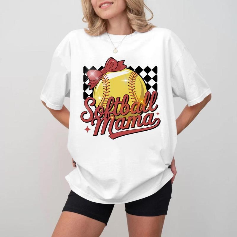 Softball Mama Crewneck, Unisex Cotton Shirt for Sports Moms