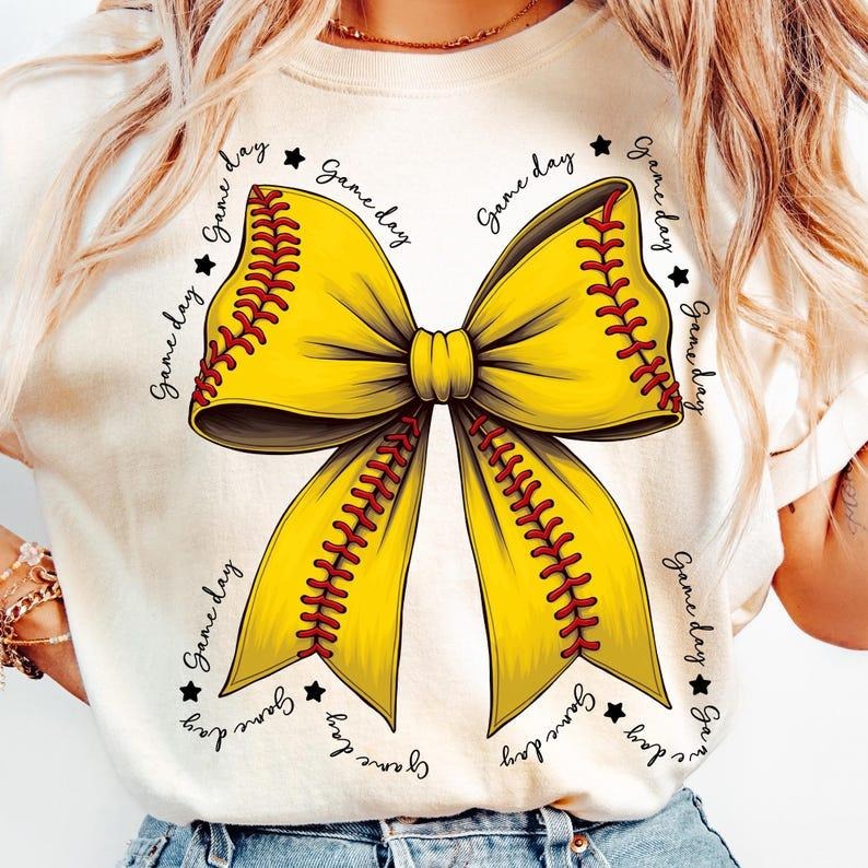 Softball t-shirt,sweatshirt,hoodie, Game Day Coquette Bow tshirt, Softball mom sweatshirt, Game Day, Retro Softball hoodie, Softball Season Png, Sports Png