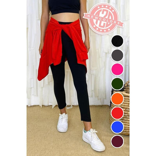 Solid Basic Capri Leggings