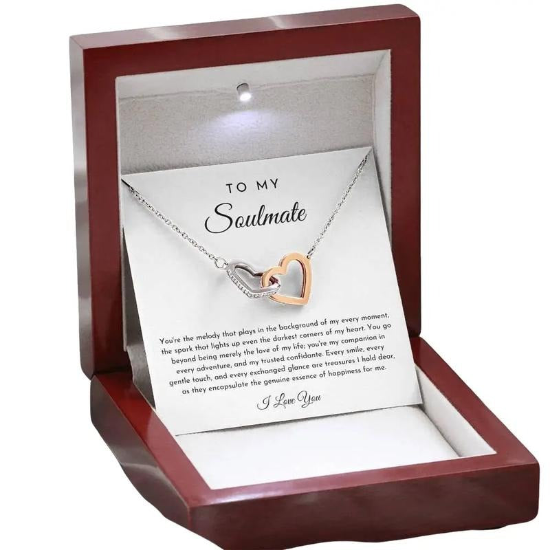 Soulmate Heart Necklace, To My Soulmate, Soulmate Necklace, Gift For Her, Promise Necklace, Love Necklace With Message...