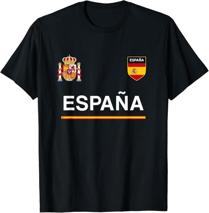 Spain Shirts, Espana Sport Soccer Jersey Tee Flag T-Shirt Cotton Fashion Casual Classic