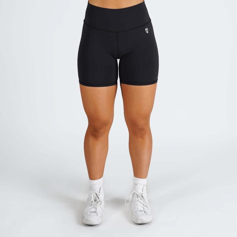 High-Performance Nylon/Spandex Revive Biker Shorts for Women - Black, Perfect for Summer