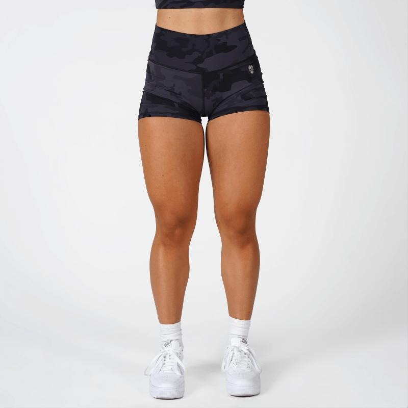 Women's Revive 4-Inch Midnight Camo Workout Shorts - High-Performance Nylon/Spandex, Cool-to-the-Touch, Compression, Quick-Dry - Summer Sports Clothing
