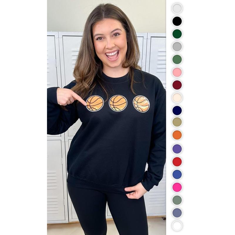 Sparkle Basketball Adult Sweatshirt