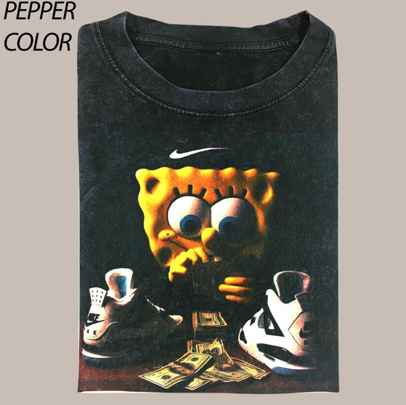 SpongeBob Has New Shoes Comfort Colors T-shirt, Funny Cartoon Graphic Tee Gift For Boyfriend Menswear Top Streetwear...