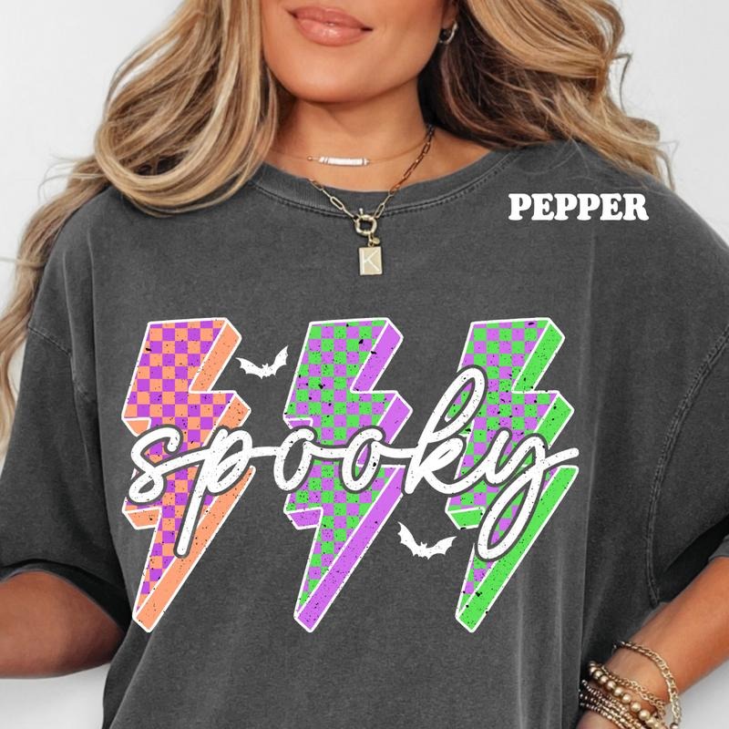 Spooky Lightning Bolts Shirt ~ Unisex Apparel Relaxed Fit Printed In The USA Clothing Womenswear Casual Comfort Cotton Top Athletic Boho Chic