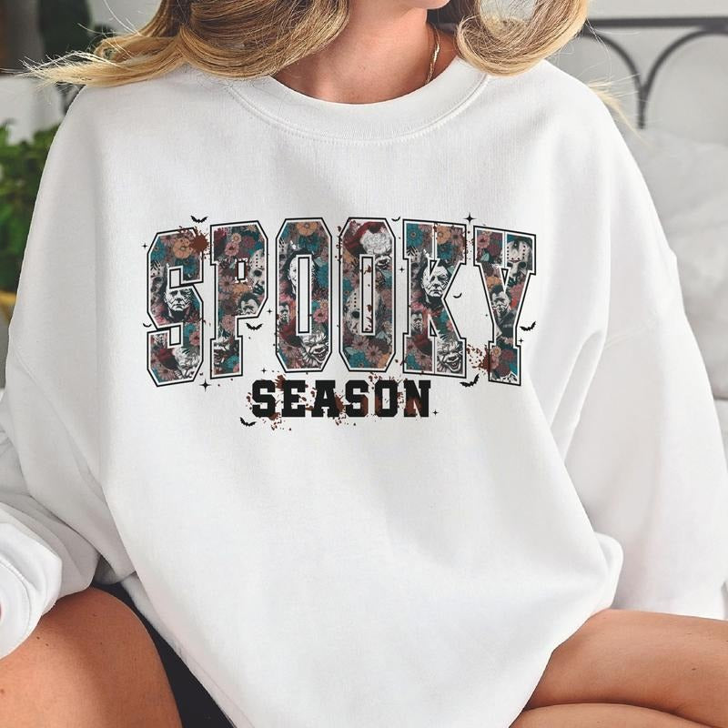 Spooky Season Sweatshirt Halloween Spooky Season Sweatshirt Horror Movie Halloween Pullover Horror Movie Spooky Season Hoodie Horror Movie Sweatshirt