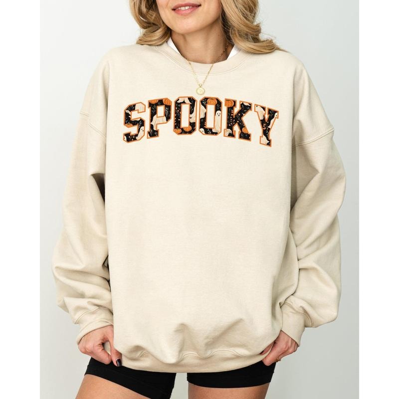 Spooky, Skeleton, Ghost, Witch, Skull, Spooky, Aesthetic, Meme, Halloween, Costume Sweatshirt