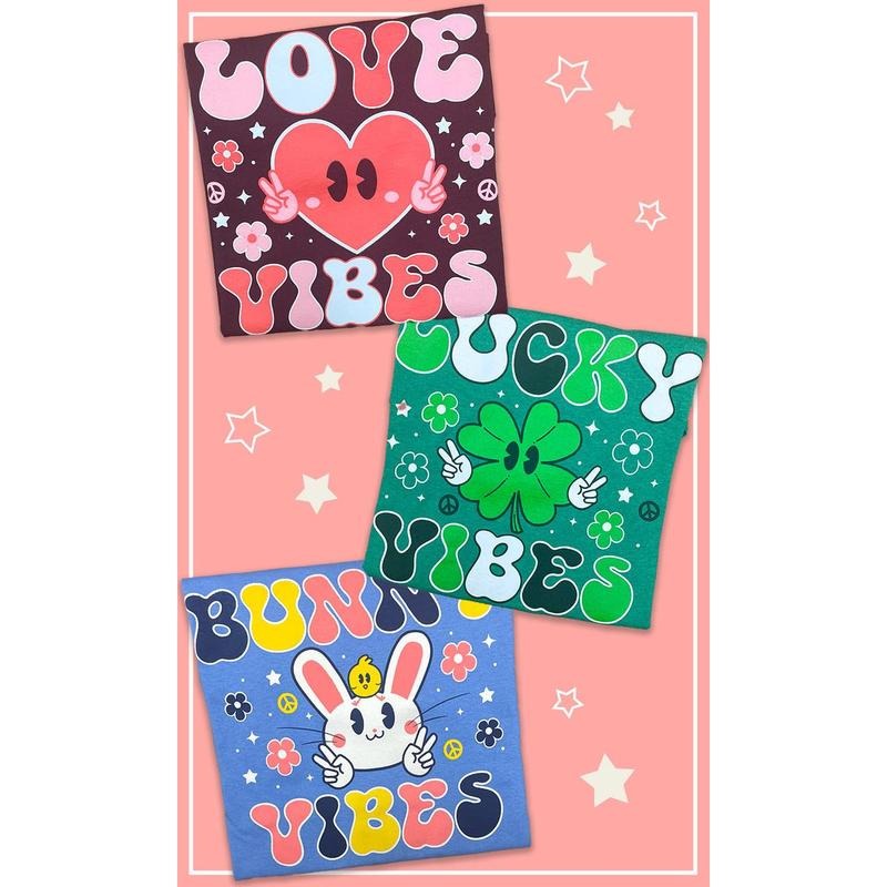 Spring Vibes Adult Trio - Holiday Tee Bundle #SpringVibes #HolidayTrio #PeaceGlow