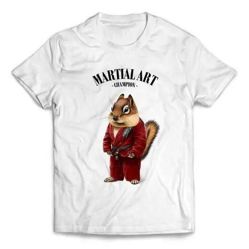Squirrel Chipmunk Sensei in Red Judogi Karate Martial Art Champion - Short-Sleeve Unisex T-Shirt Made in USA