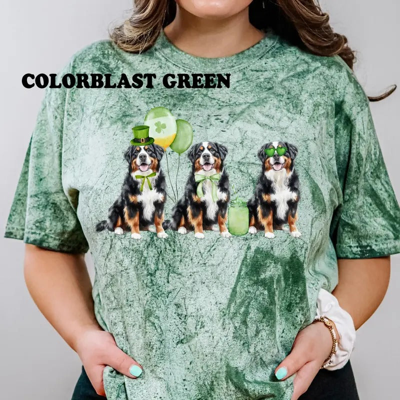 St. Patty's Day Bernese Shirt ~ Unisex Apparel Relaxed Fit Printed In The USA Clothing Womenswear Casual Comfort Cotton
