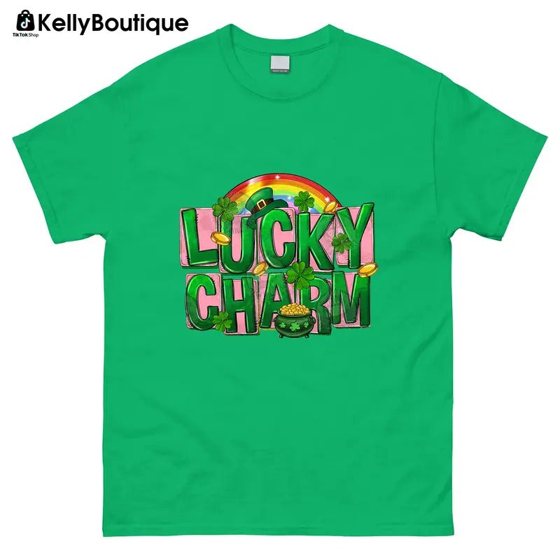 St. Patrick's Day Lucky Charm Shirt, Funny St. Paddy's Day Lucky Shamrock Irish Pride Graphic Printed Unisex Classic Cotton T-shirt Sweatshirt Hoodie