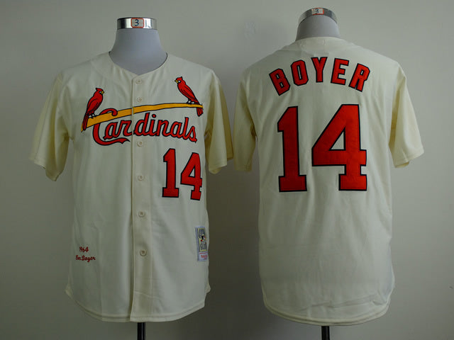 St. Louis Cardinals #14 Cardinals 14 Off-White 1964 Retro