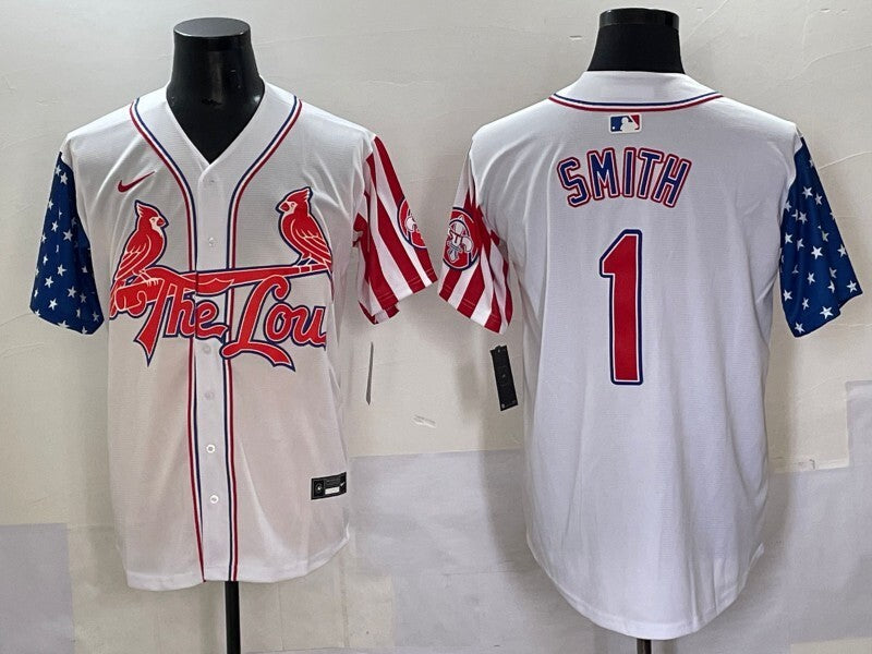 St. Louis Cardinals #1 Ozzie Smith Red Edition Adult Style 1