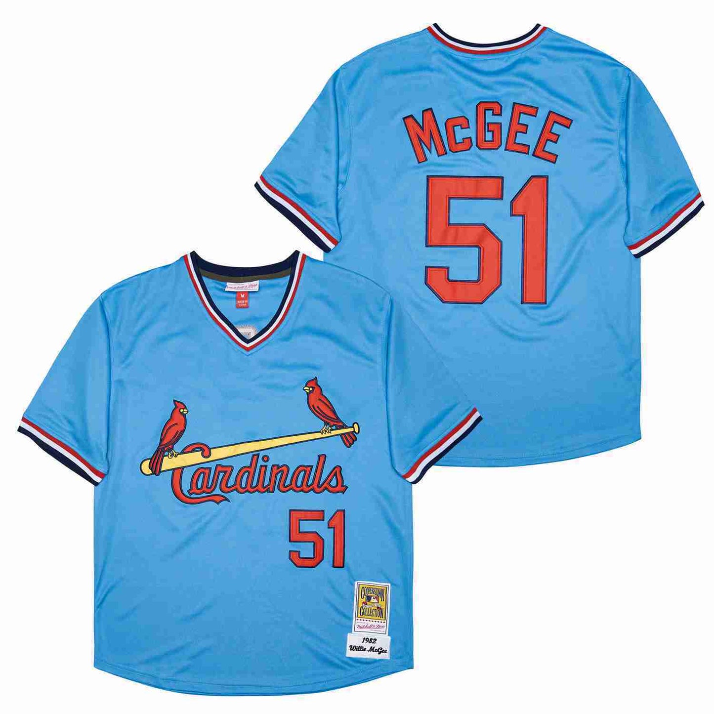 St. Louis Cardinals #51 Willie McGee Cardinals 51 Blue 1982 Retro
