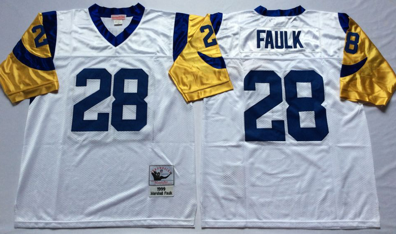 St. Louis Rams #28 Marshall Faulk Throwback Style 1