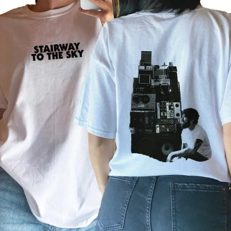 Stairway To The Sky Tour Tee, Zayn Inspired Graphic Shirt, Room Under The Stairs Music Merch, Double-Sided Concert Slogan T-Shirt, Unisex Casual Streetwear