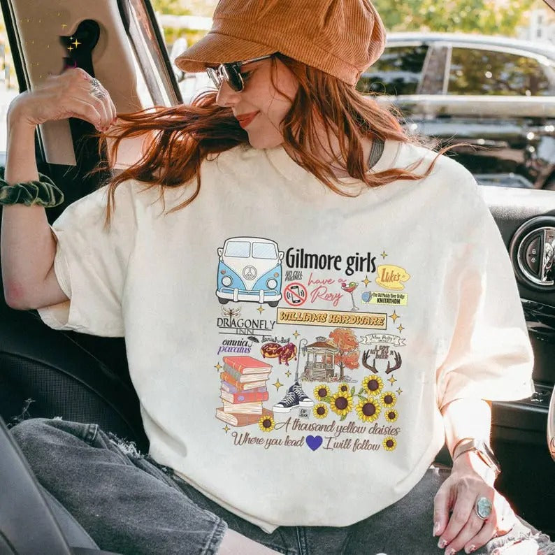 Stars Hollow T-shirt tshirt , Stars Hollow Where You Lead I Will Follow Shirt,Stars Hollow Tshirt,Retro Style Lukes Diner Tee , Bookish Shirt, Cotton