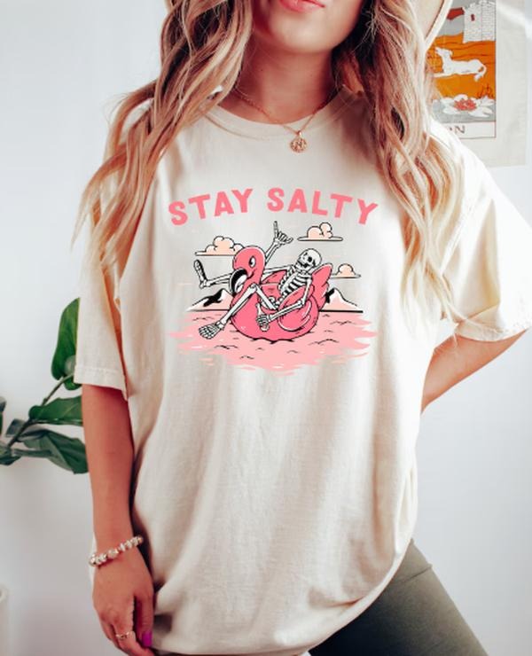 Stay Salty Tee, Salty Skeleton T-shirt, Beach Tee, Funny Skeleton Beach Tee, Funny Beach Skeleton Shirt Hoodie, Sweatshirt