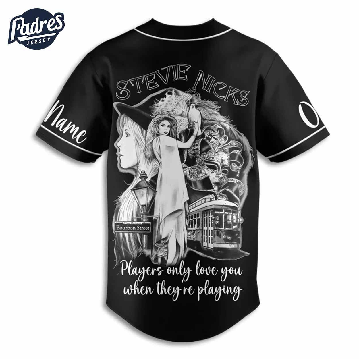 Stevie Nicks Players Only Love When Playing Custom Baseball Jersey - Padres Jersey Oasis: Elevate Your Baseball... (Image 2)