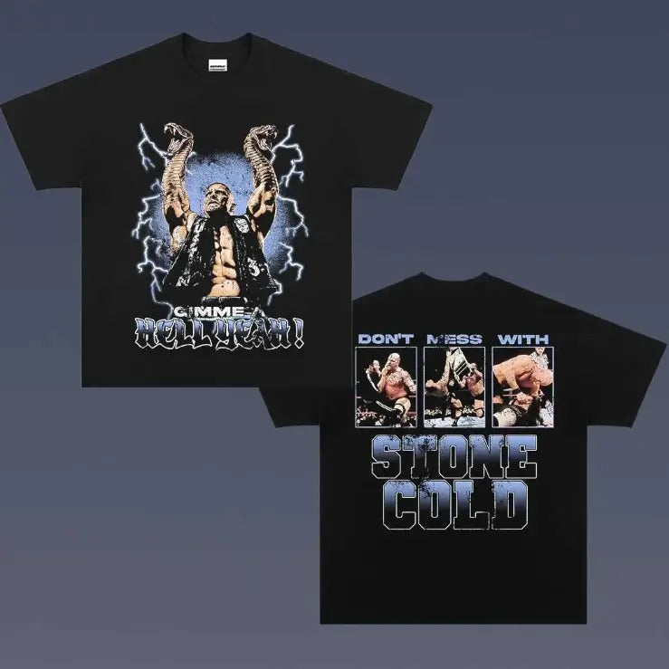 Stone Cold Doube Sided Vintage Tee, Stone Cold T-Shirt, WWE Shirt, Vintage Graphic Tees, Unisex Wrestler Shirt Top Menswear Womenswear Streetwearstyle{n002}4