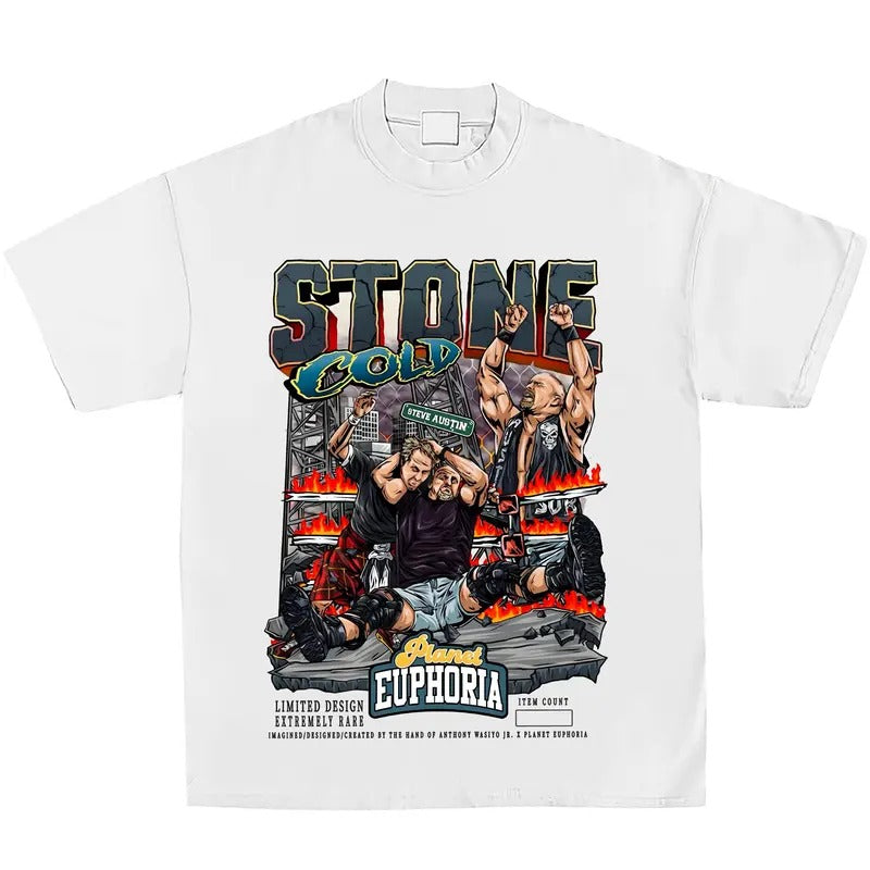 Stone Cold Euphoria Planet Shirt, Graphic Vintage T-Shirt, Wrestler Shirt, WWE Shirt, Graphic Tee , Unisex T-Shirt, Gift For Him Top Menswear Underwear