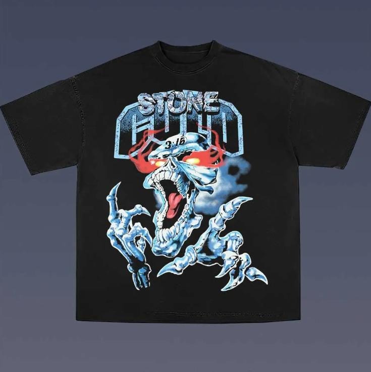 Stone Cold Vintage Graphic Tees, Wrestling Tshirt, Wrestler T-Shirt, WWE Shirts, Unisex Vacation Outfits Top Menswear Womenswear Streetwearstyle{n002}3