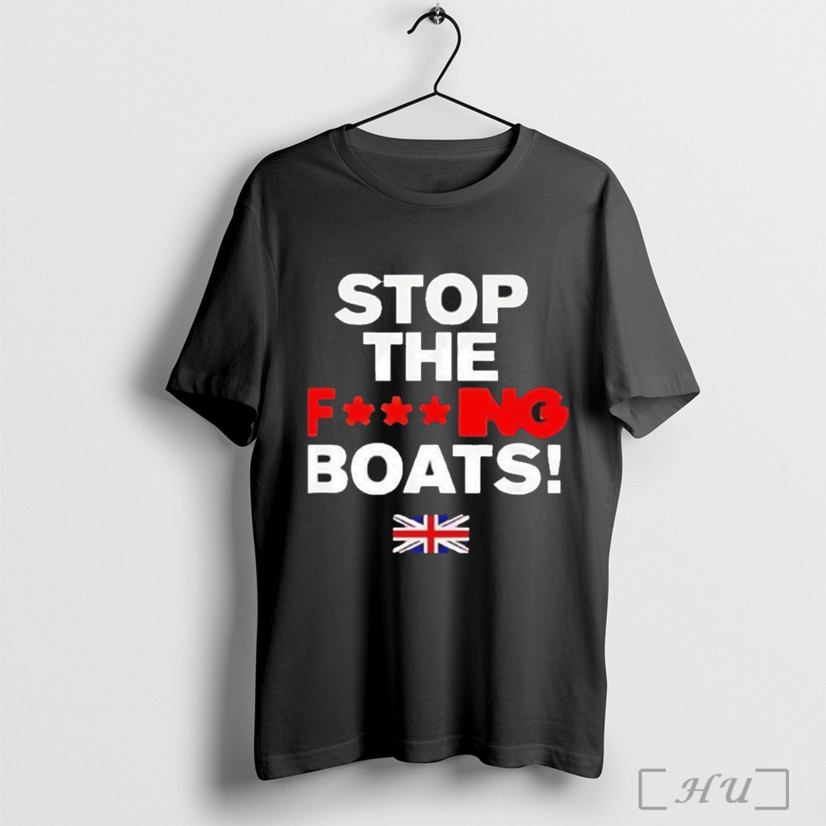 Stop The Fing Boats Uk Flag T Shirt
