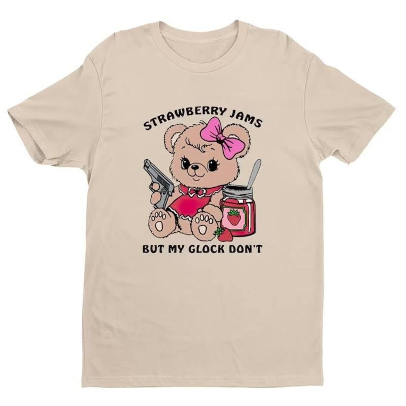 Strawberry Jams But My Glock Don't T-Shirt Strawberry Jams But My Glock Don't Shirt, T-shirt For Women, Unisex T-Shirt, Mom Shirt Gift, Perfect gift, Clothing Gift, gift for her, gift for women, Birthday Gift