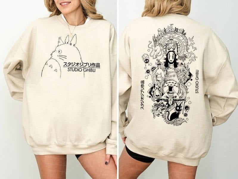Studio Ghibli Sweatshirt TShirt, Studio Ghibli World, Ponyo Shirt, Howls Moving Castle Shirt, Spirited Away, Ghibli Studio Shirts, Hayao Miyazaki, My Neighbor Totoro Shirt, Ghibli Totoro Shirt, Calcifer Shirt, Trending Ghibli Shirt, Ghibli Lover Shirt