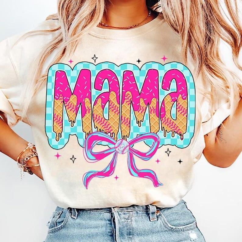 Stylish Baseball Mama Tee, Respect The Drip Print, Game Day Ready