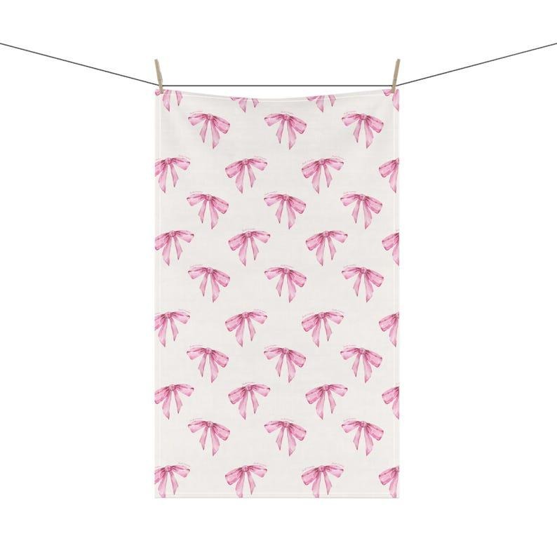 Subtle F*ck Trump Pink Bow Tea Towel, Funny Political Kitchen Towel, Anti Trump Dish Cloth, Feminist Gift, Democrat Housewarming Decor