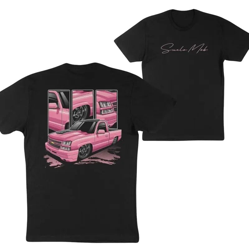 SueloMob Candy T-shirt, Pink Trucks Shirt, Car Merch, Shirts For Men, Car Merch, Menswear Classic Tops Tshirt Streetwear Black Tee