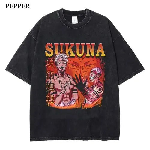 Sukuna Vintage T-Shirt, Anime Manga Unisex T-Shirt, Gift For Him Menswear Top