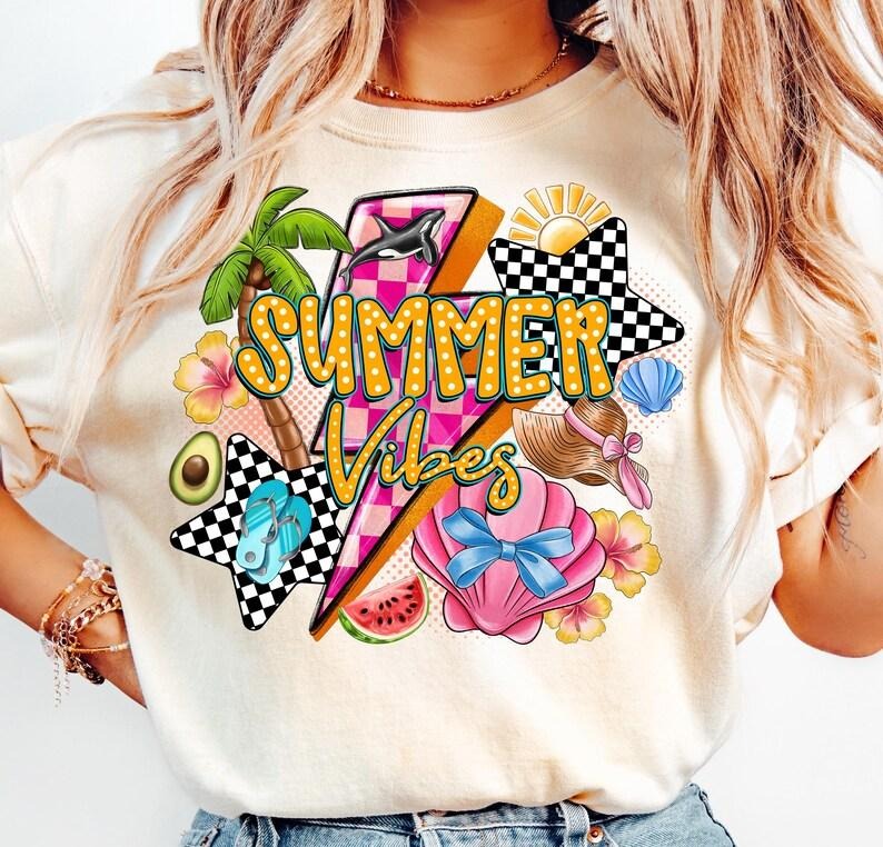 Summer Vibes Beach Tropical Retro Ocean Aesthetic Coquette T-Shirt Hoodie, Sweatshirt | WearSparks.com