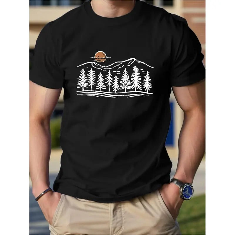 Sun Mountains Woods Men's Cotton T-shirt Comfortable Edition Made in USA