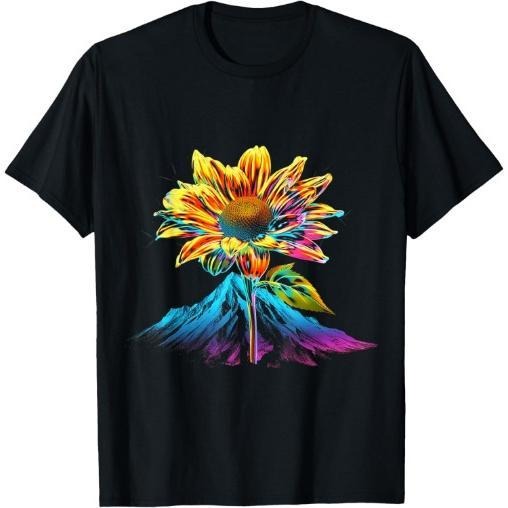 Sunflower Mountain Graphic Flower Artwork Art Sunflower T-Shirt Made in USA Hoodie, Sweatshirt | WearSparks.com