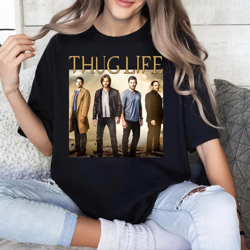 Supeernatural Thug Life T Shirt, Thug Life Supeernatural T Shirt, Sam-Winchester Shirt, Dean-Winchester T-Shirt...