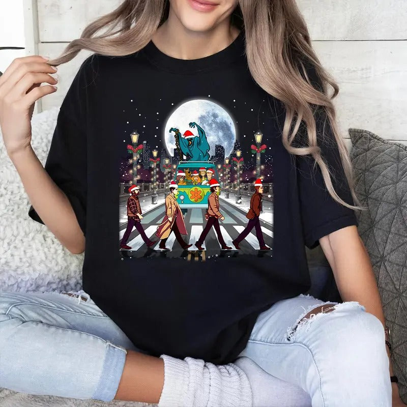 Supernatural ChristmasT-Shirt,Supernatural Vintage T Shirt, Gift For Woman and Man Unisex T-Shirt Sweatshirt Hoodie Fabric Fabric Fabric