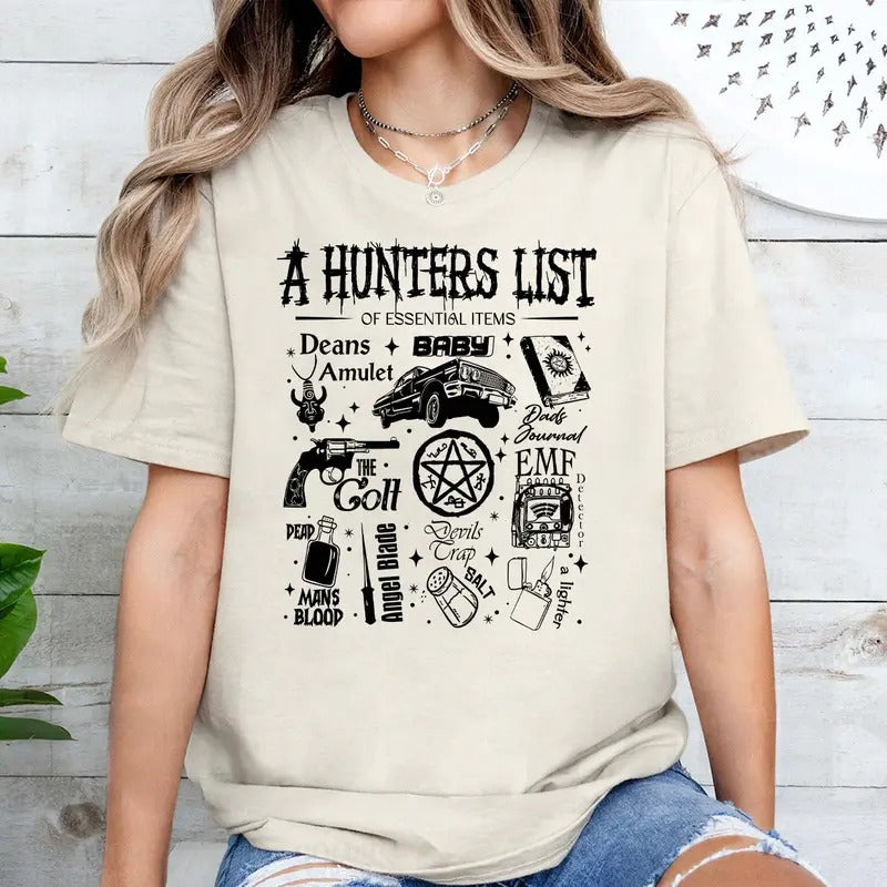 Supernatural Items T-Shirt, Supernatural Vintage T Shirt, Gift For Woman and Man Unisex T-Shirt Sweatshirt Hoodie Casual Cotton Fashion Top