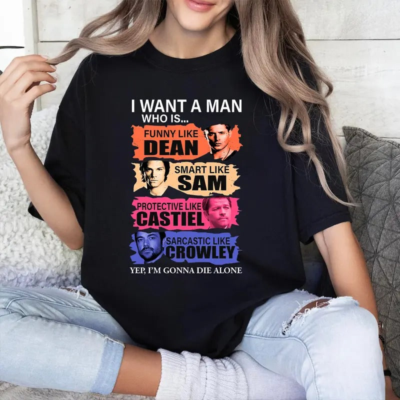 Supernatural Sam And Dean T-Shirt, Winchester Brothers Shirt, Gift For Woman and Man Unisex T-Shirt Casual Cotton Fabric...