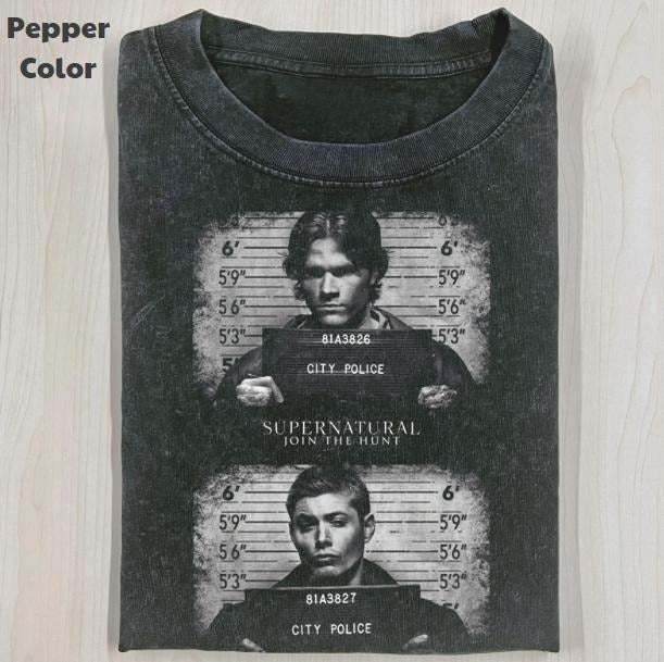 Supernatural Vintage Graphic Tee, Mugshot T-Shirt, TV Series Tee, Unisex Meme Cringe Funny Shirt, Menswear Womenswear Streetwear Cotton Comfort