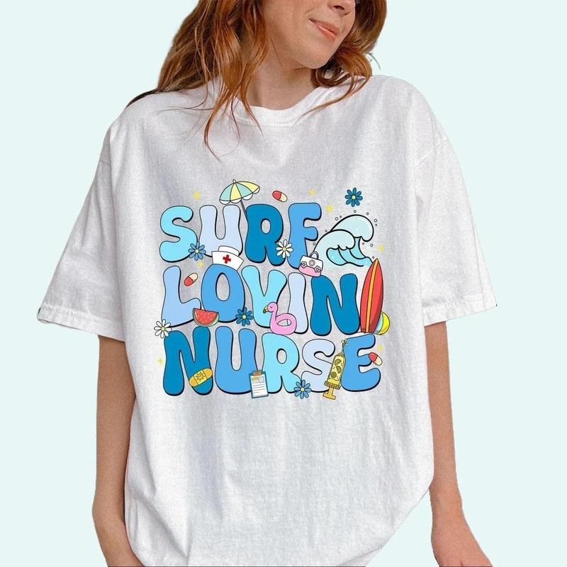 Surf Loving Nurse Shirt, Summer Vibes Shirt, Nurse Vacation Mode T-shirt, Hello Summer Shirt, Summer Nurse Shirt, Summer Nurse Life, Trending Nurse