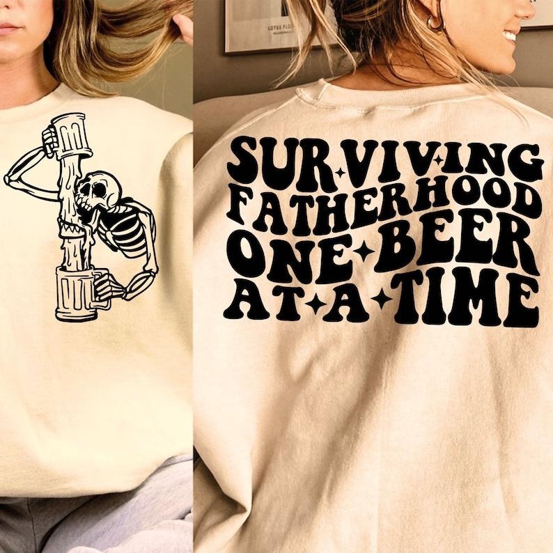 Surviving fatherhood one beer at a time , Father's Day , Funny Dad , Birthday Dad , Dad , Vintage birthday