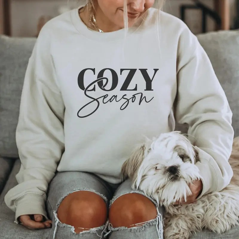 Sweater Weather Sweatshirt, Freezin Season Sweatshirt, Mom Sweatshirt, Women's Sweatshirts Unisex Cotton Crewneckstyle{n002}2