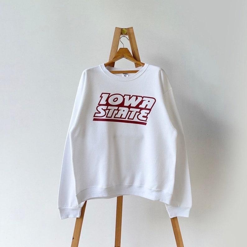 Sweatshirt Vintage IOWA State University - 100% Cotton - Available in Multiple Sizes - Pullover Menswear Hoodie