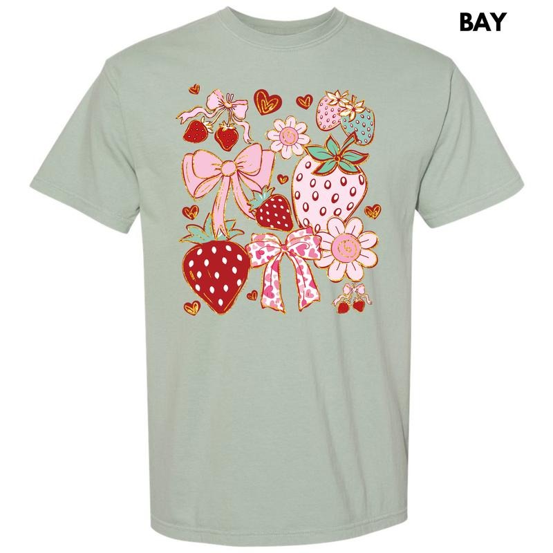 Sweet Strawberry Scene Comfort Colors T-Shirt 'NLB'